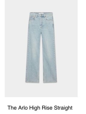 Denim Forum- The Arlo High Rise Straight Jeans - Picture this blue- 30L